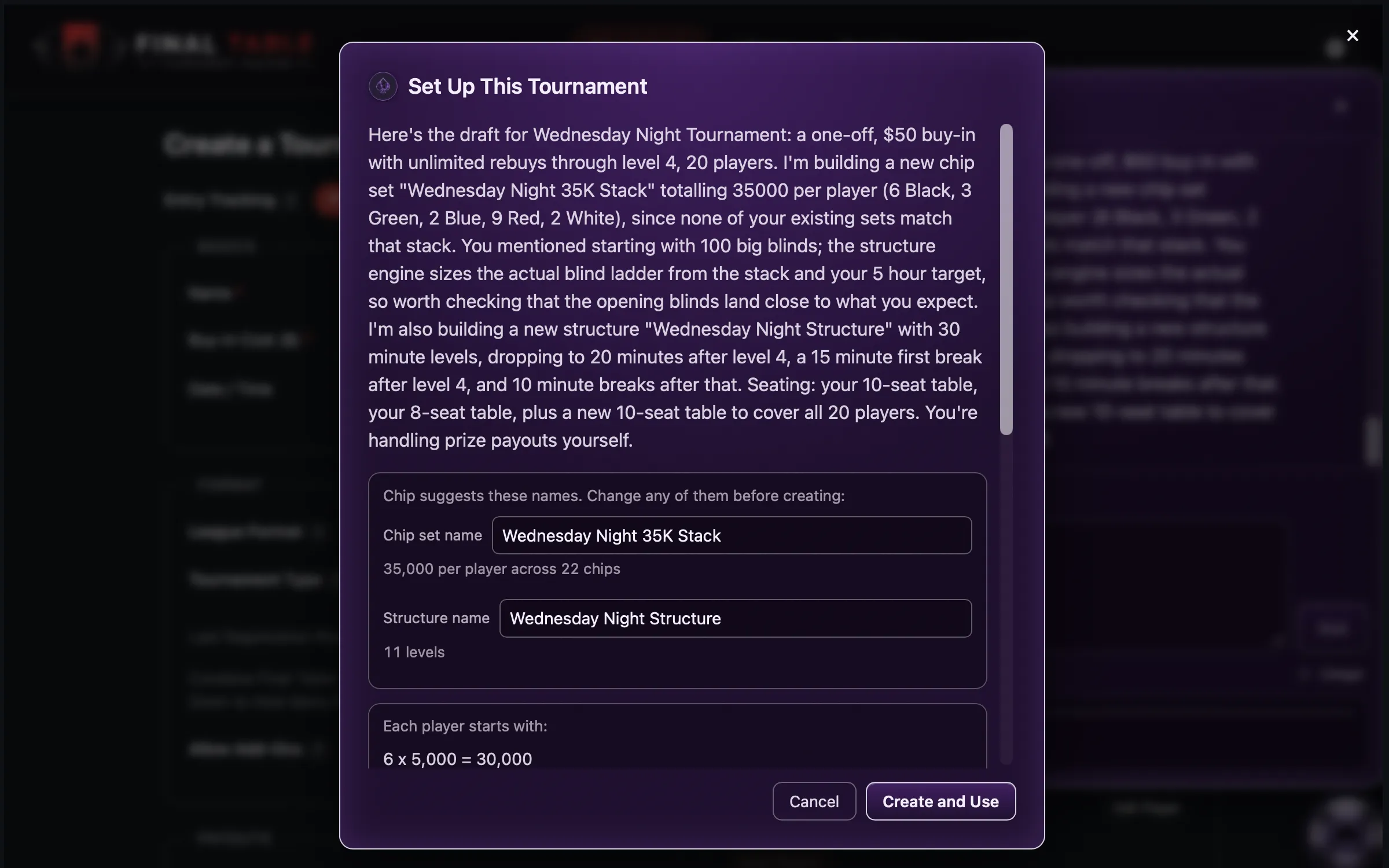 Chip drafting a tournament for review